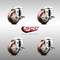 Service Caster 3 Inch 316SS Maroon Polyurethane Wheel Swivel Bolt Hole Caster Set with Brake SCC-SS316BH20S314-PPUB-MRN-TLB-4 - alternate 3